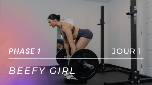 Programme gain de masse BEEFY GIRL - Phase 1, Jour 1 : Fessiers, quads, ischios
